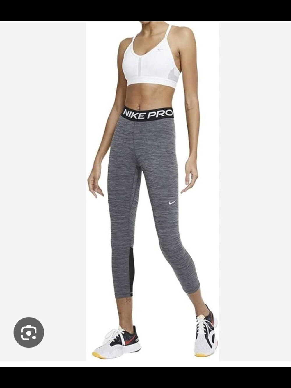 Nike Black & Gray Pro Capri Leggings